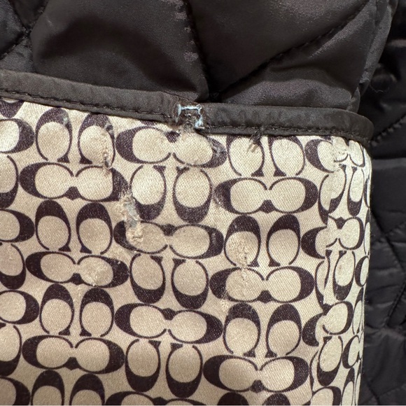 Coach Diamond Quilted Signature C Barn Puffer Jacket Equestrian Classic Brown XL - Picture 13 of 16